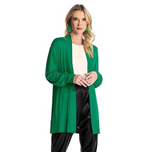 Cardigan Feminino Liso Rovitex Verde GG