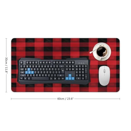 Mouse pad de escritorio grande con patrón burdeos y negro 60x30 cm miniatura 2