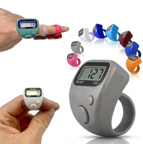 2026 Upgraded 5-Pcs Electronic Finger Counters Premium 5-Digit LCD Tasbeeh & Digital Tally Clickers | Resettable Sleek & Portable for Prayer Sports Knitting Meditation 5 Pieces