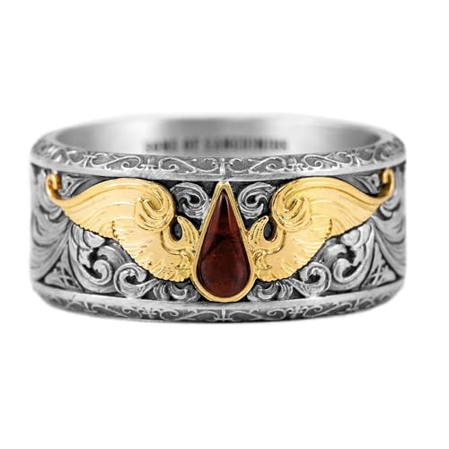Starforged Blood Angels of Sanguinius Space Marines Men's Fashion Jewelry Gold Rings