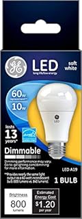 GE A19 E26 (Medium) LED Bulb Soft White 60 Watt Equivalence 1 pk