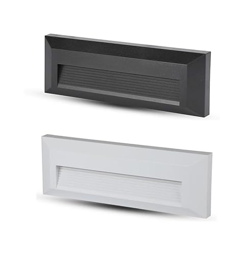 Dopa Dopastore Lampada da Parete Segnapasso da Incasso LED 6W Design Rettangolare con Linee Interne Tecnologia CCT Integrata per Esterni IP65 (Bianco)