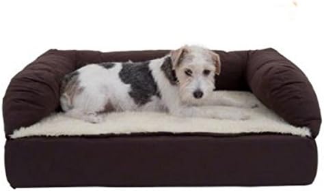 Brown & Beige Memory Foam Orthopaedic Dog Bed - Perfect & Comfortbale Sofa Bed For Senior Dogs (75 x 50 x 25 cm (L x W x H))