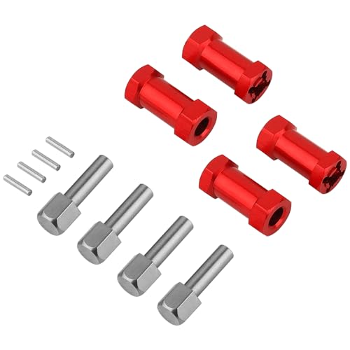 Pothyes 4PCS 12mm Aluminum Wheel Hex Hub 15/20/25mm Offset Extension Hex Drive Coupler Adaptor for 1/10 RC Crawler Car AXIAL AX10 SCX10 I II D90 CC01 F350 Upgrade Part (25mm red)-652302