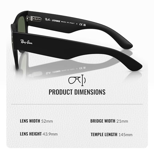 Ray-Ban RB4840S MEGA WAYFARER LITEFORCE Square Shaped Sunglasses for Men & Women with Official RAYBAN Eyewear Kit4