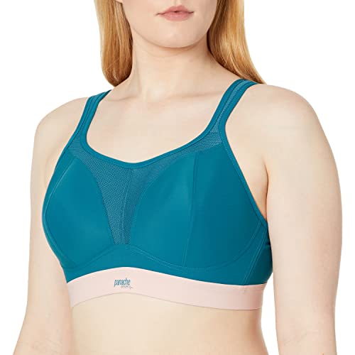Panache Women's Plus-Size Non Wired Sports Bra, Teal/Pink, 32GG