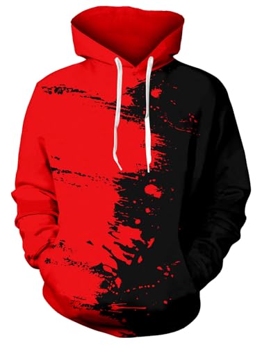 Goodstoworld Hoodies for Men Graphic 3D Novelty Cool Neon Sweatshirt