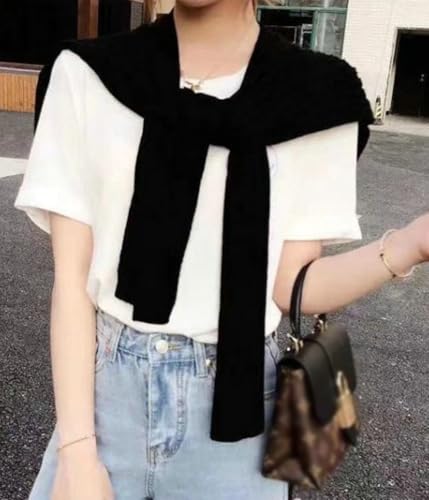 Womens Shawl Wraps Spun Yarn Knitted Shawl Fake Collar Cape Knotted Lightweight Outwear Sweater Shoulder Scarf 20243