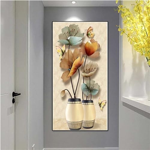 Peinture diamant enfant et adulte fleur de papillon, idée cadeau loisirs créatifs