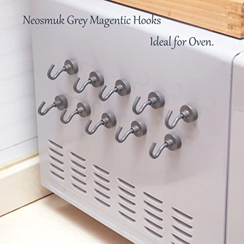 Image of Neosmuk Magnetic Hooks for Cruise Cabins, 30lb Heavy Duty, Grey, 6 Pack | Heavy Duty Strong Magnet Hook, Cruise Essentials 2026 for Hanging, Metal Wall Refrigerator Hangers