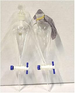 100ml Conical Separatory Funnel Glass Stopper and Petcock, Set of 2