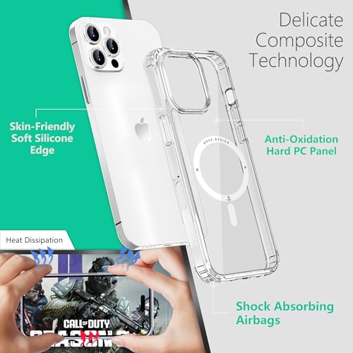 Image of ONES for iPhone 16 Pro Max Case Clear Magnetic Phone Case, Compatible with MagSafe【Military Grade Protection Shockproof Airbags】【Scratch-Resistant & Anti-Yellow 】 Thin, Transparent Silicone Cover