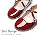 DREAM PAIRS Girls Dress Shoes Mary Jane High Heel Round Toe Straps Pumps Flower Wedding Party Princess Flats for Little/Big Kids,Size 4 Big Kid,Red,KKUMFA2510