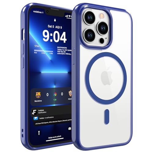 WRJ Magnetic Clear Case for iPhone 13 Pro Max 6.7-Inch,Clear Blue