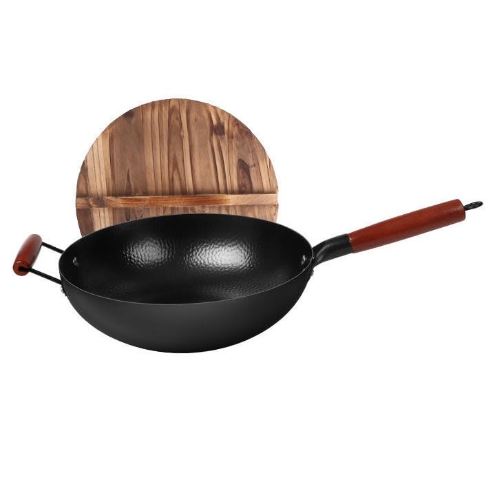 Wok de hierro con mango grande desmontable miniatura 2