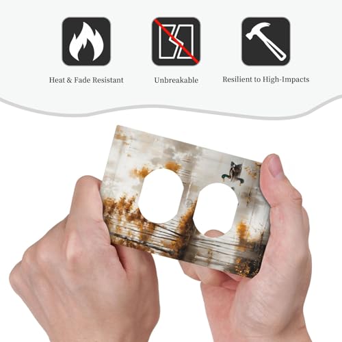 Decorative Outlet Covers Funny Ducks Vintage Lakeside Landscape 1 Gang Duplex Light Switch Cover Plate Wall Plates for Electrical Outlets Switchplate Faceplate for Bedroom Home Decor