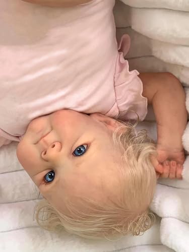 Enjoy with Love Neue 18inch Reborn Baby Bettie Neugeborene Puppe Lifelike Soft Touch Kuschelige Baby Mehrere Schichten Malerei 3D Haut mit Hand Wurzel Haar – Bild 6