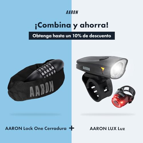 Candado para bici de combinación AARON Lock One con cadena de acero 7