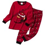 [sunkids] 長袖パジャマ 男の子 キッズ 子供服 ルームウェア 上下セット 薄手綿 長袖&長ズポン 90-130cm 秋冬 寝巻き カー柄 可愛い 柔らかい 快適 肌触りがいい (120, レッド2)