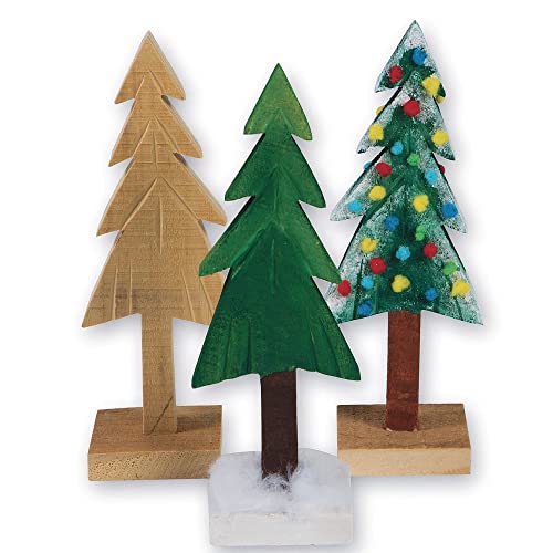 Unfinished Wooden Pine Trees (Pack of 6)