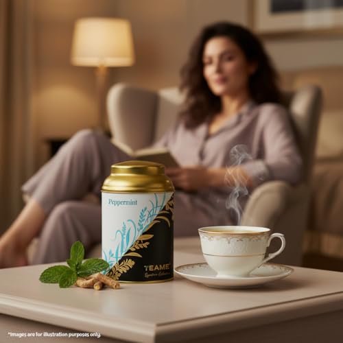 Image of TE-A-ME Peppermint Herbal Tea Tin 50 grams (Pack of 4) | Dried Peppermint Leaves | Caffeine Free
