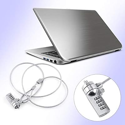 Laptop Security Lock, Computer Lock Cable Chain, Theft Deterrent, 4 Digit Password for Smartphone Laptop Tablets PC