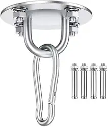 Suporte de Teto, para Saco de pancada, Cadeiras de Balanço e Redes, Kit c Corrente e Mosquetões de Aço Inoxidáve, Capacidade 180 kg
