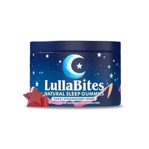 LullaBites - Natural Sleep Gummies - Made in USA - With 5-HTP, L-Theanine, Magnesium & Valerian Root...
