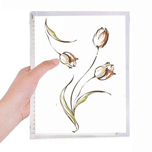 Carnet de fleurs tulipe peint à la main avec spirale rechargeable format A5