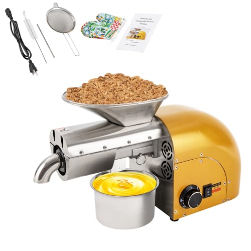 Wawuwao Oil Press Machine, 1800W Oil Extractor, Stainless Steel Oil Press Mill, Cold & Hot Pressing Oil Presser for Commercial & Home Use, 11-17.64 lbs/H