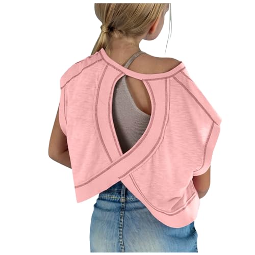 Girls Fashion Back Hollowing Tops Oversized Sport Style Long Sleeve Shirts 2025 Novelty Crewneck Clothes Preppy Tops