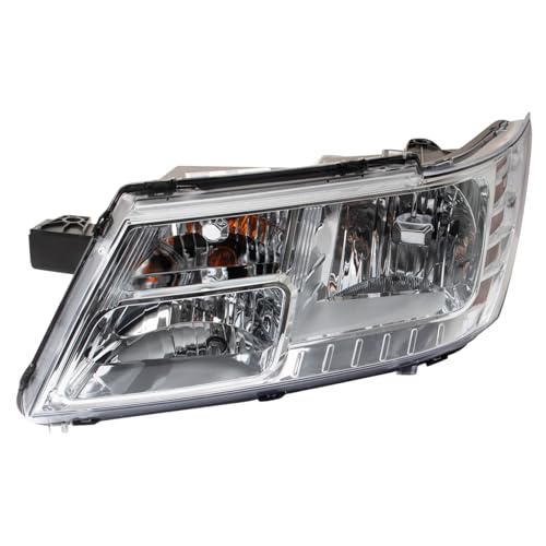 Image of TRQ Driver Side Headlight Assembly Halogen Chrome Bezel Compatible with 2009-2020 Dodge Journey With Code LME CH2502222