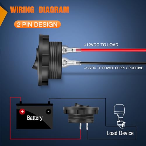 Image of Nilight 5PCS Round Rocker Switches w /Wiring Harness SPST Holder Pre-Wired
