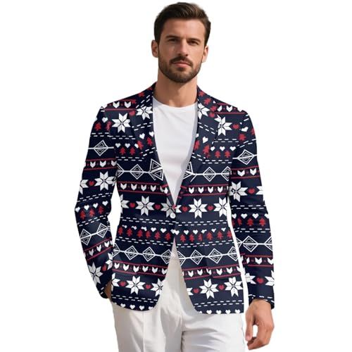 INSTANTARTS Casual Blazer for Men One Button Regular Fit Casual Blazer for Men Long Sleeve Lined Collar Sport Coats Stylish