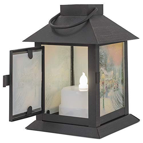 Anderson's Black Metal Lantern, 12 3/4 Inches High, Battery-Operated Candle