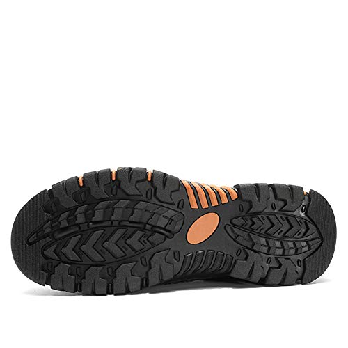 GOSPT Men's Leather Slip on Breathable Flats Outdoor Shoes for Hiking Camping Loafers2