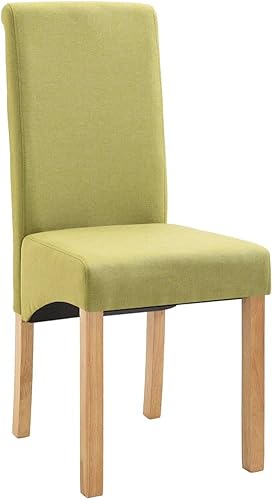 Miniatura 4 de Green Fabric Dining Chairs Set of 6 with Wooden Frame Modern Design for Dining Room Kitchen and Living Room
