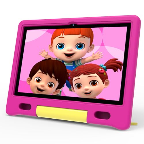 ApoloSign Kids Tablet, 10.1 inch Android 13 Tablet for Kids, 512GB Expand, 8-hr Battery, Educational Games, Learning Tablet with Parental Control, Wi-Fi, BT5.0, Pre-Installed Apps, with Case (Pink)