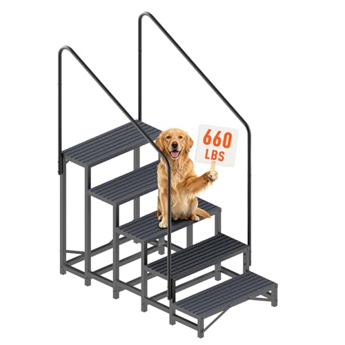 Image of 5-Step RV Steps with Dual Handrails, Heavy Duty Steel, 660 LBS Max Load