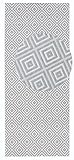 NORTHRUGS In- und Outdoor Teppich Karo 80x200cm - Wetterfest Modern Geometrisches Muster Kariert Allover Design Läufer für Balkon Terrasse Garten Wintergarten Wohnzimmerteppich Wasserfest in Grau
