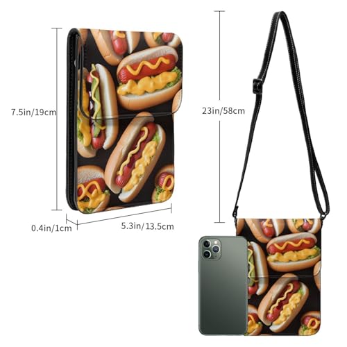 Cell Phone Purse Fun Food Hot Dogs Crossbody Bags Waterproof Cell Phone Bag Shoulder Handbag for Women3