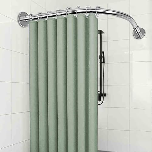 LLSZAHD Barra Riel De Cortina De Ducha De Esquina Ajustable En Forma De L, Barra De Ducha De Metal Inoxidable Extensible 70-95x90-130cm, Sin Taladro, para Baño, Armario, Ventanas, Plata