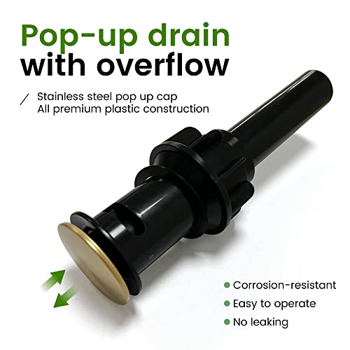 Brushed Gold Bathroom Sink Faucets 3 Hole Widespread Waterfall Basin Faucet With Pop-Up Drain Bathroom Vanity Faucets Lavatory Faucet #TOP5