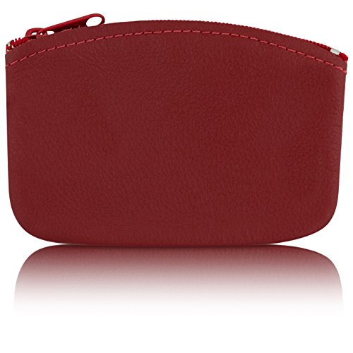 Genuine Leather Large Coin Purse for Women, Change Purse Zipper Wallet For Men Size 5x3 U.S.A. Made By Nabob Leather