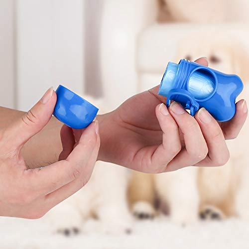 Depets Dog Poop Bag, Extra Thick Doggie Poop Bags With Poop Bag Holder And Leash Clip, Leak-Proof Dog Waste Bags, 11.8 × 8.7 In Poop Bags For Dogs Cats, Blue, 160 Count #TOP3
