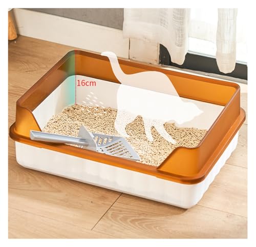 Caja de arena para gatos semi cerrada gris 50x36x16 cm miniatura 3