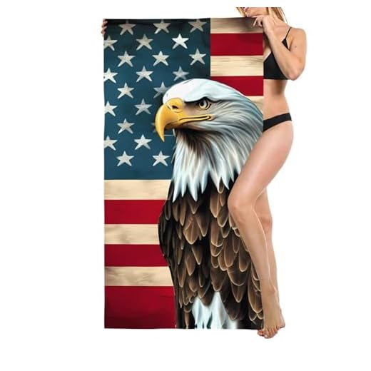Feeuoai Toalha de praia grande para adultos, bandeira americana, microfibra à prova de areia, toalhas de praia femininas, secagem rápida, toalhas de viagem leves 76 x 177 cm