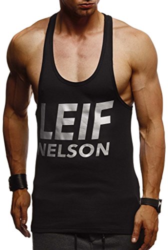 Leif Nelson Sport Canotta per Uomo Camicia Fitness...