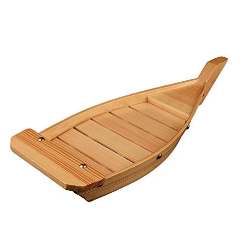 Bateau à sushi pour repas en famille, grand plateau de service oriental en bambou