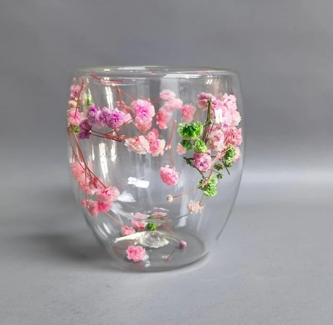 ☆Hiroass☆asian ☆interior GlassFlower set Real Flower Inside